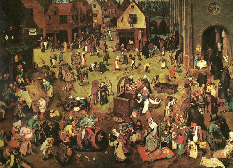 Pieter Bruegel fastlagens strid med fastan China oil painting art